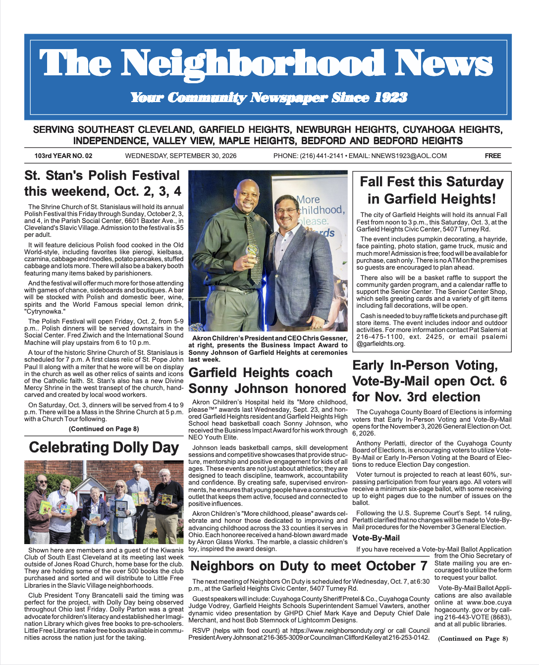 Neighborhood News 9/30/2026